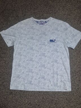 Vineyard Vines Pale Blue Floral Whale Tee